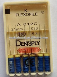 Limas dentales originales Limas de acero inoxidable Dentsply K Flexo Limas del conducto radicular / limas dentales / taladro dental