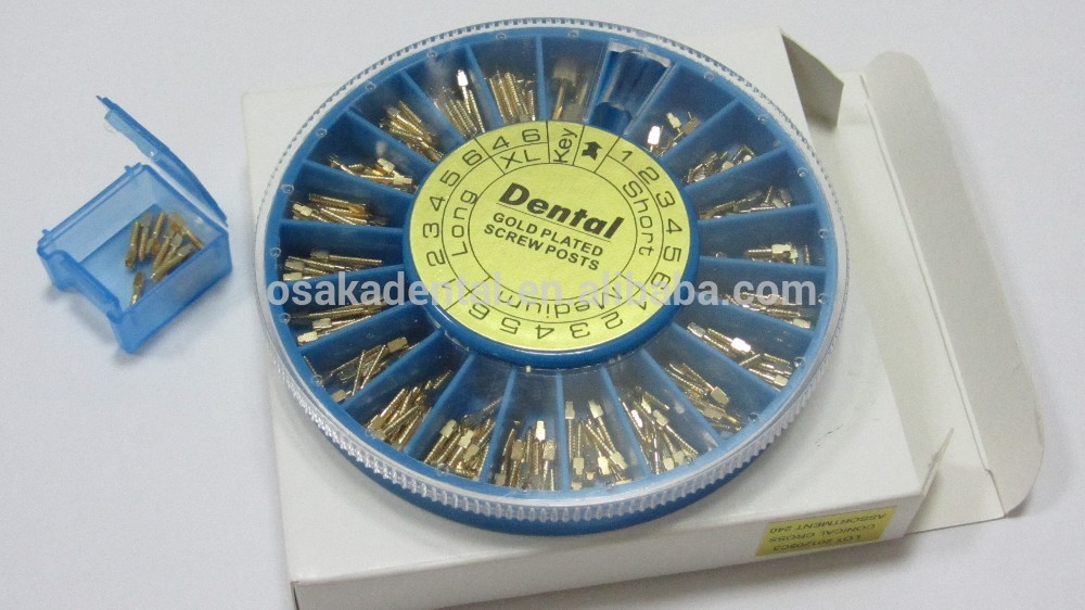 Poste de tornillo dental de alta calidad 24K chapado en oro con CE