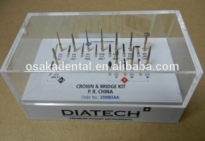 Dental Coltene Diatech Gold Diamond Burs Crown Bridge Golden Bur Kit