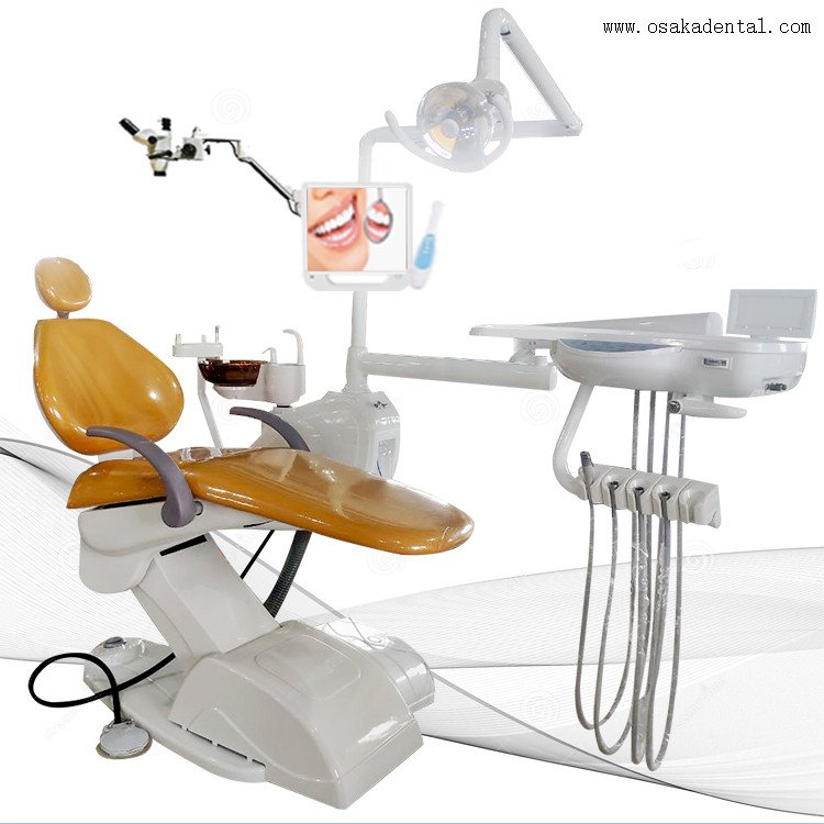 Silla dental con microscopio/silla dental con bonito color amarillo