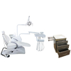 Unidad de silla dental de color blanco con gabinete móvil