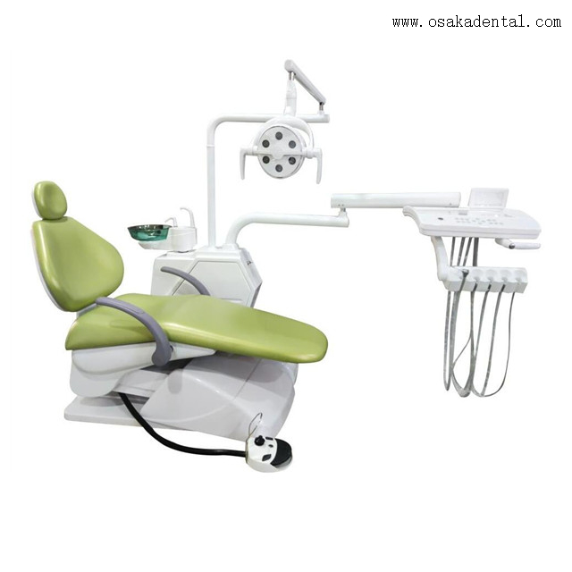 Unidad de sillón dental verde manzana con asiento grande