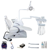 Unidad de silla dental blanca con compresor completo